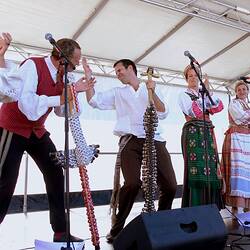 Digital Photograph - The Lost Clog Folk Ensemble Performing On Outdoor Stage, Pako Festa, Geelong, 2016