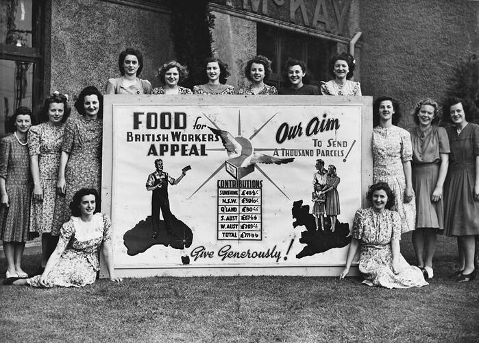 Photograph - Sunshine Harvester Works, Food for British Workers Appeal, Sunshine, Victoria, Nov 1947