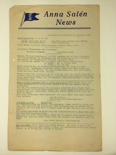 HT 54879, Newsletter - Anna Salen News, 15 Apr 1954 (MIGRATION), Document, Registered