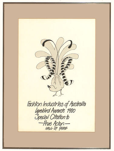 Framed Award - F.I.A. Hall of Fame, 1980 [lyrebird]