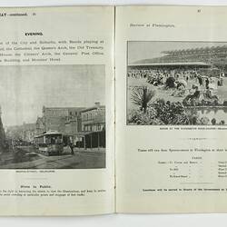 Printed double page of booklet,  in black and white with black and white photographs and illustrations.