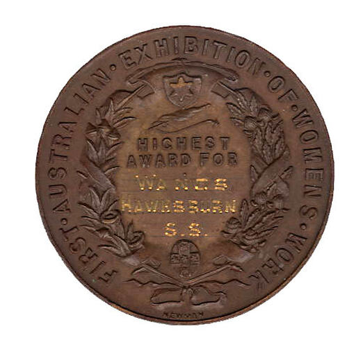 [NU 18530] Medal - Women's Work Exhibition Prize, Australia, 1907