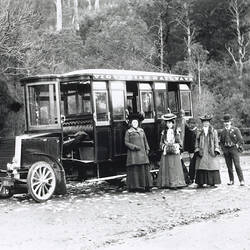 Negative - Group in Front of Victorian Railways No.1 Steam Bus, Victoria, circa 1905