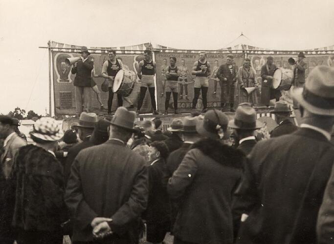 Photograph - Jimmy Sharman's Boxing Troupe, Ballarat, 1934