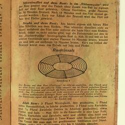 Printed page. Paper is discoloured and text in German in black ink.