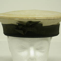 WWI Naval Cap, black band, on a foam head model.