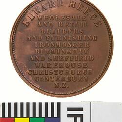 Token - 1 Penny, Edward Reece, Christchurch, New Zealand, circa 1860