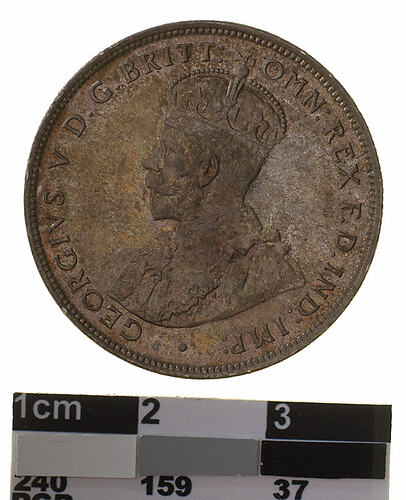 Coin - Florin (2 Shillings), Australia, 1921, photographed by Museums Victoria