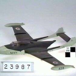 Aeroplane Model - De Havilland DH 112 Sea Venom,  Hatfield, Hertfordshire, England, circa 1955