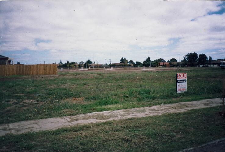 Digital Photograph - Subdivided Vacant 280 Square Metre Block of Land, Westmeadows, 1994