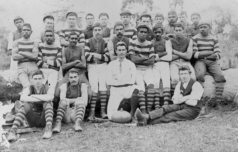 Postcard featuring Badger Creek Footbal Club, Victoria, c.1906
