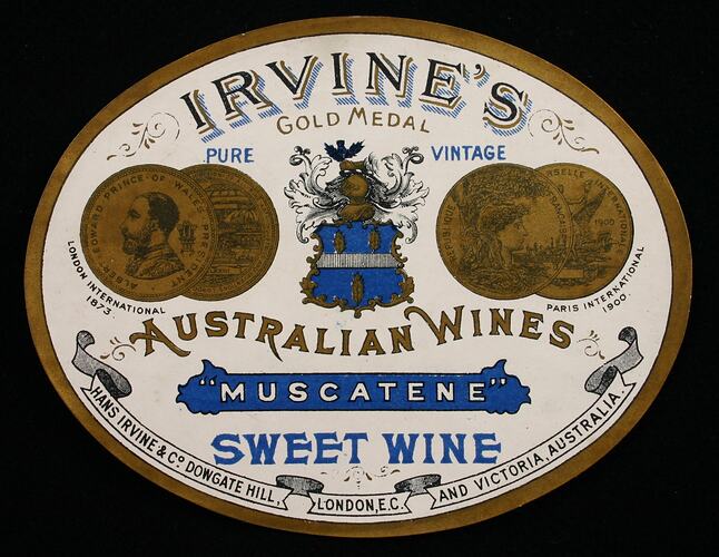 Wine Label - Great Western Winery, Sweet Wine, 'Muscatene', 1905-1918