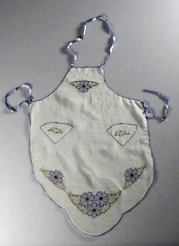 Apron - White Organdie Embroidered