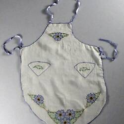 Apron - White Organdie Embroidered