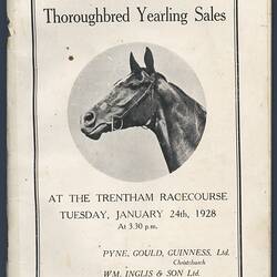Catalogue - Annual New Zealand Thoroughbred Yearling Sales, 24 Jan 1928