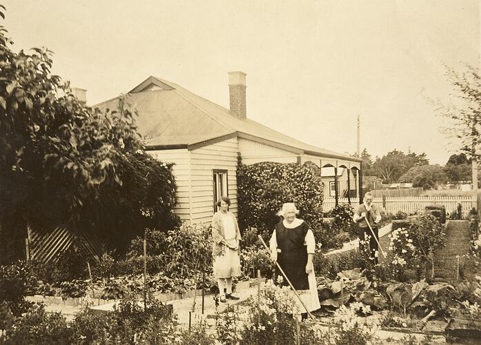Family Working in Vegetable Garden of 'Sunnyside', Sandringham, 1930s