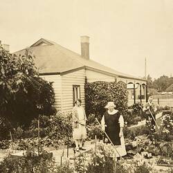 Digital Photograph - Family Working in Vegetable Garden of 'Sunnyside', Sandringham, 1930s