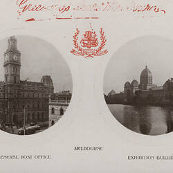 Postcard - Exhibition Building & General Post Office, Ward, Lock & Co, Melbourne, circa 1910