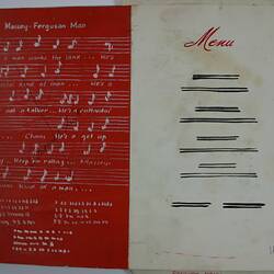 Draft Program - Massey Ferguson, Show of Progress Banquet & Cabaret, 1960