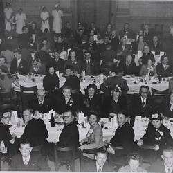 Photograph - Kodak Australasia Pty Ltd, Dinner for Returned World War II Personnel, Groups Seated at Tables, Sydney, New South Wales,1946-1947