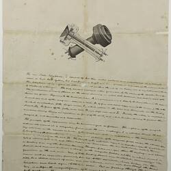 Manuscript - Description of Early Bell Telephone Receiver, Edward Symonds, 1876-1877