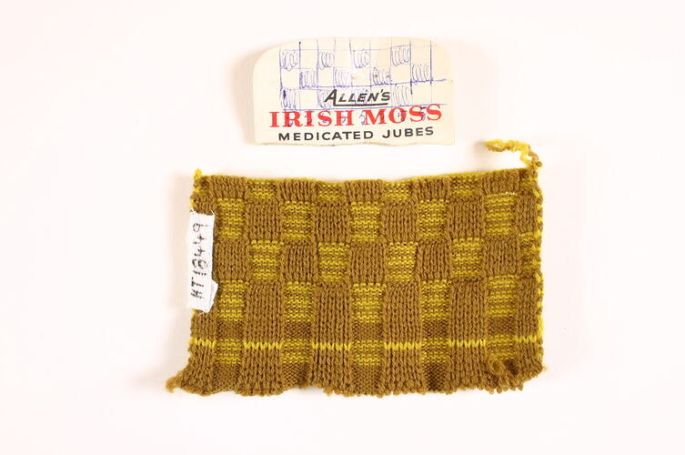 Knitting Sample - Edda Azzola, Brown & Yellow Stripe, circa 1960s