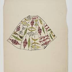 Artwork - Design for Textiles, Skirt, Shields, Green & Brown, circa 1946-1954