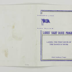 Programme - Ladies' Night Dance Program,  RHMS Ellinis, Chandris Lines, circa 1960s-1970s