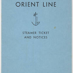 Envelope - Orient Line Steamer Ticket & Notices