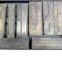 Tray Two - Printing Type, Wood, 60 Line Antique