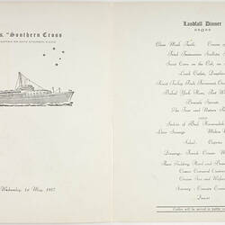 savill shaw landfall southern ss dinner cross menu line