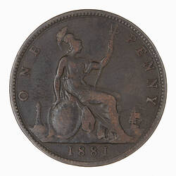 Coin - Penny, Queen Victoria, Great Britain, 1881 (Reverse)