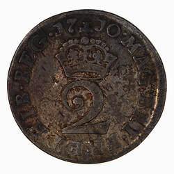 Coin - Twopence, Queen Anne, England, Great Britain, 1710 (Reverse)