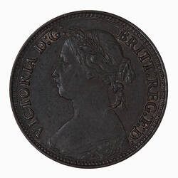 Coin - Farthing, Queen Victoria, Great Britain, 1880 (Obverse)