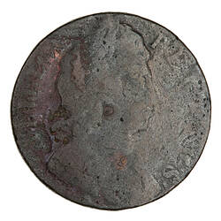 Coin - Halfpenny, William III, England, Great Britain, 1697 (Obverse)