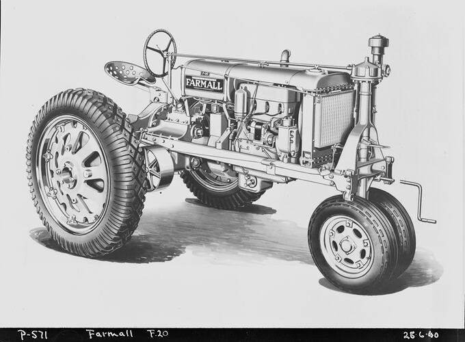 Negative - International Harvester, Farmall F-20 Tractor (Rubber Tyres ...