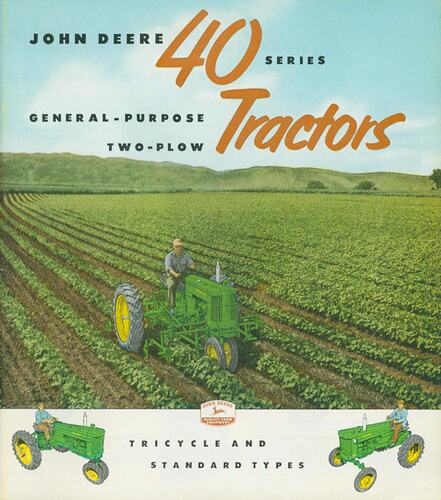 Cover,  1954 John Deere tractor catalogue