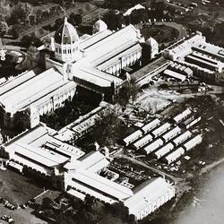 Photograph - Aerial View of the Exhibition Building from North East, Melbourne, 1947