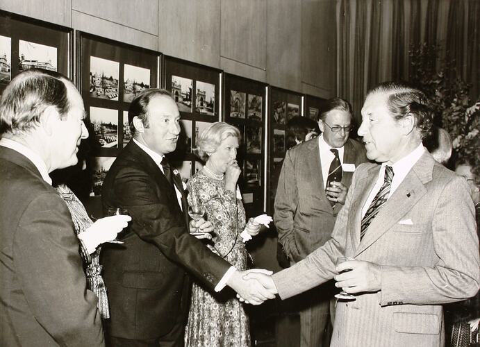 Photograph - Premier Meeting Trustees & Guests at Commemorative Function, Exhibition Building, Melbourne, 1979