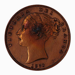 Proof Coin - Farthing, Queen Victoria, Great Britain, 1860 (Obverse)