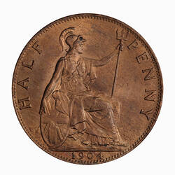 Coin - Halfpenny, Edward VII, Great Britain, 1904 (Reverse)