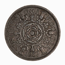 Coin - Florin (2 Shillings), Elizabeth II, Great Britain, 1957 (Reverse)