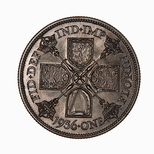 Coin - Florin (2 Shillings), George V, Great Britain, 1936 (Reverse)