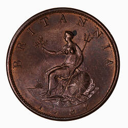 Coin - Halfpenny, George III, Great Britain, 1799 (Reverse)