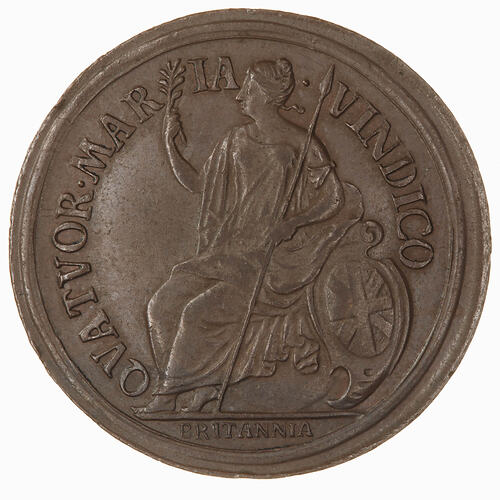 Pattern Coin - Halfpenny, Charles II, Great Britain, (1665) (Reverse)