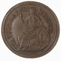 Pattern Coin - Halfpenny, Charles II, Great Britain, (1665) (Reverse)