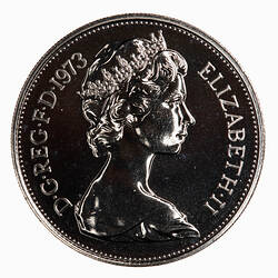 Proof Coin - 10 Pence, Great Britain, 1973 (Obverse)