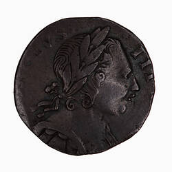 Coin - Farthing (clipped); George III, Great Britain (Obverse)