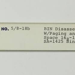Paper Tape - DECUS, '5/8-18b BIN Disassembler W/Paging & Double Space', circa 1968
