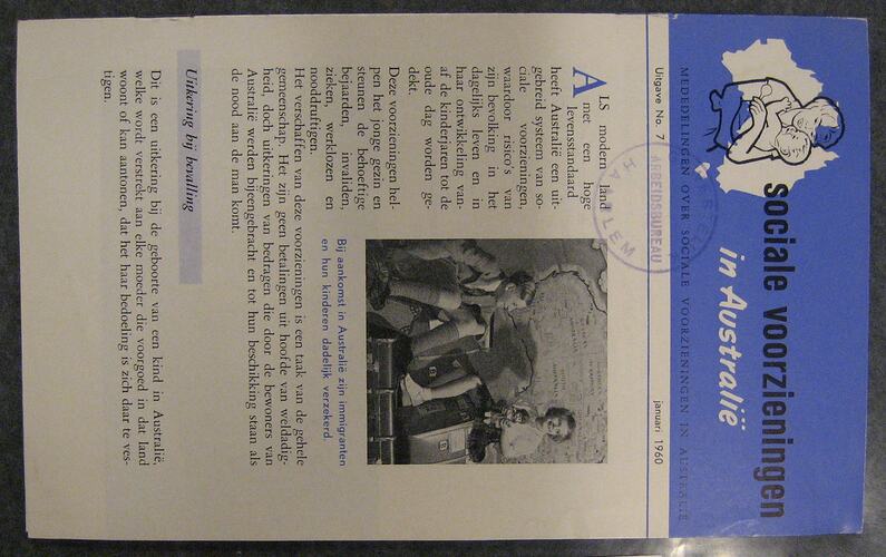 Booklet - Sociale Voorzieningen in Australie, Commonwealth of Australia, 1960